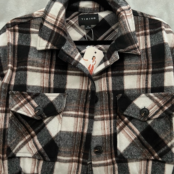 Timing Jackets & Blazers - Cropped Plaid Jacket